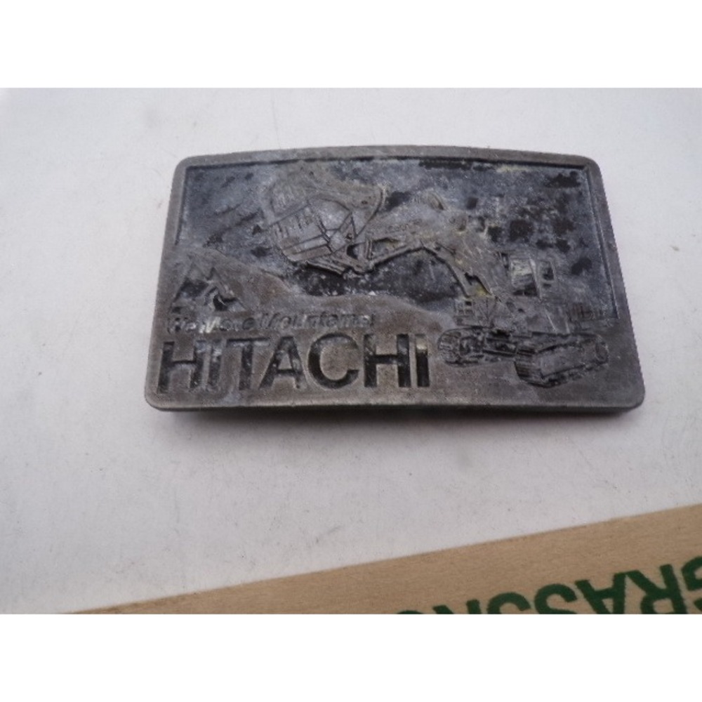 Vintage Hitachi Belt Buckle We Move Mountains Excavator Construction Industrial